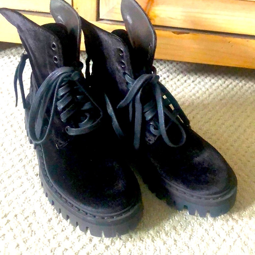 Booties zip lace up boots black new 35 (5) - Picture 2 of 11